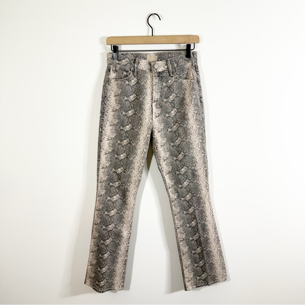NWT Mother The Hustler Flood Boa Babe Snakeskin Jeans Size 27 - Picture 5 of 11
